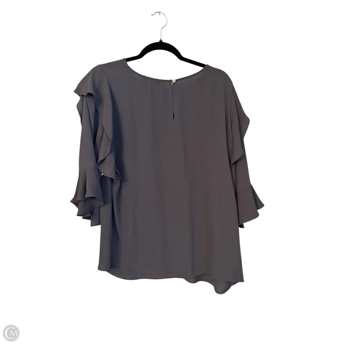 Blouse 3/4 Sleeve By Loft In Grey, Size: L