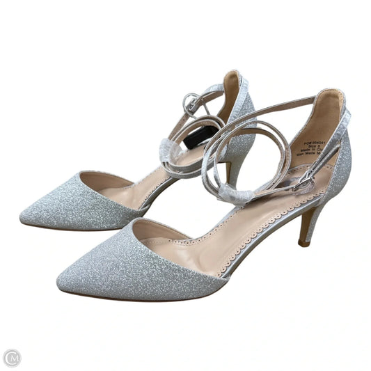 Shoes Heels Kitten By Cato In Silver, Size: 8