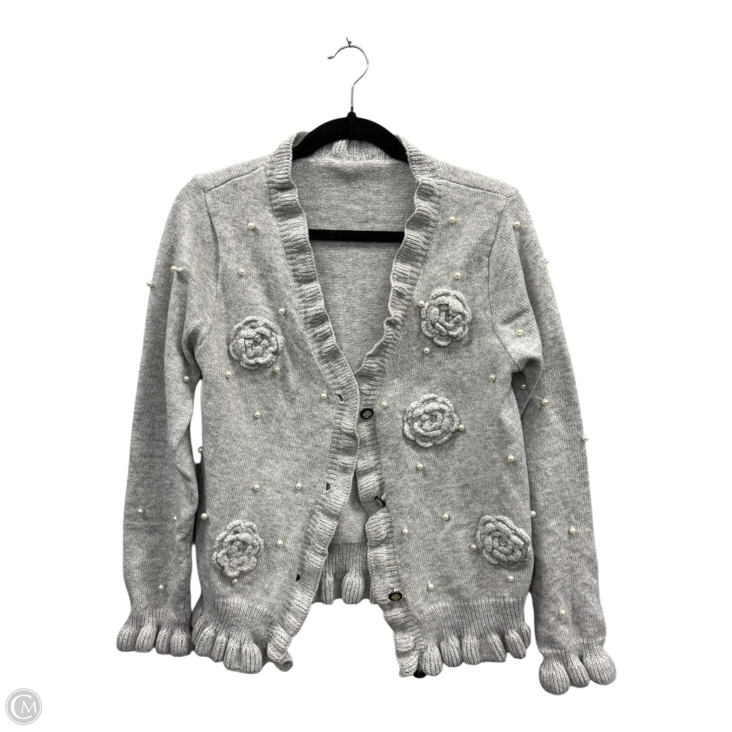 Sweater Cardigan By Clothes Mentor In Grey, Size: L