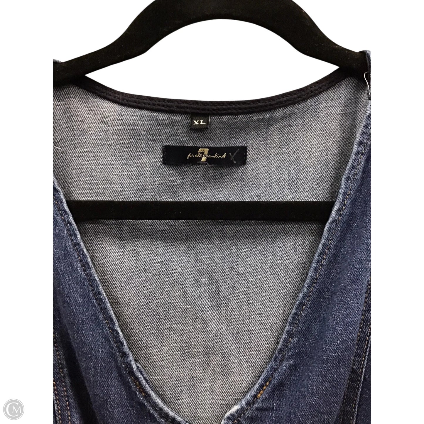 Dress Casual Midi By 7 For All Mankind In Blue Denim, Size: Xl