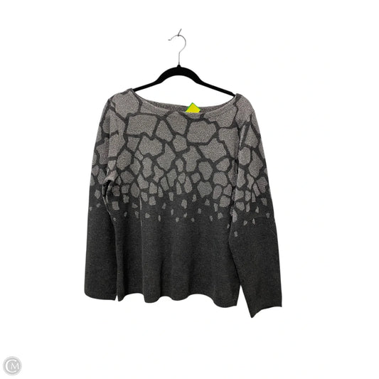 Sweater By Ruby Rd In Grey & Silver, Size: Xl