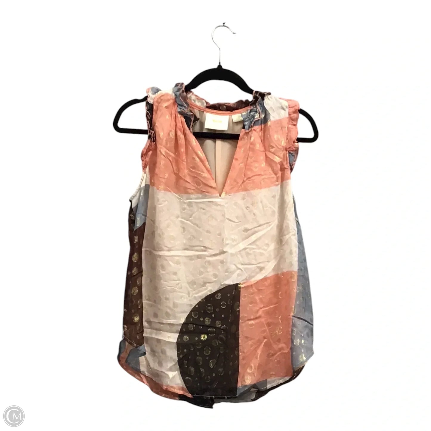 Blouse Sleeveless By Maeve In Cream & Pink, Size: 8