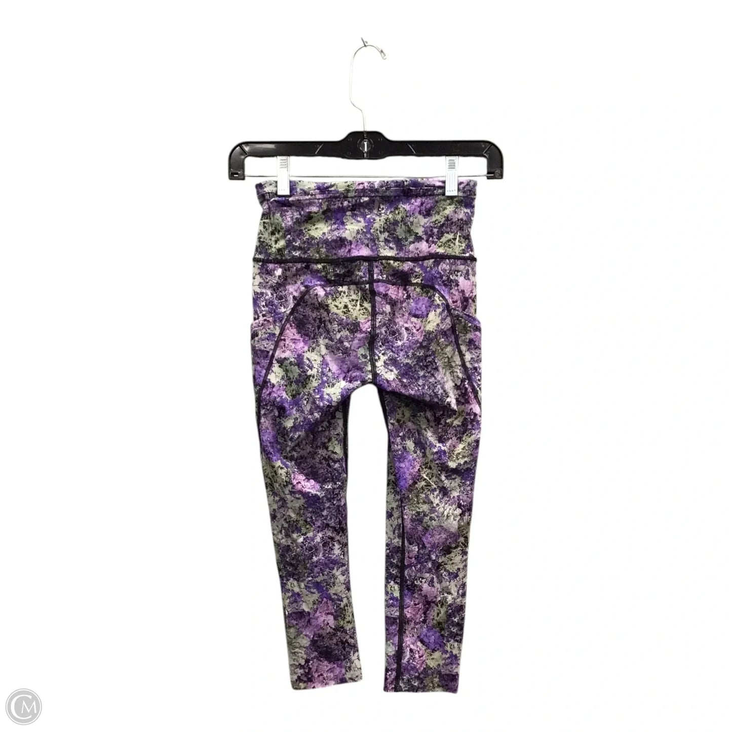 Athletic Leggings Capris By Lululemon In Green & Purple, Size: 4