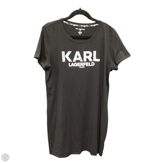 Dress Designer By Karl Lagerfeld In Black & Silver, Size: L