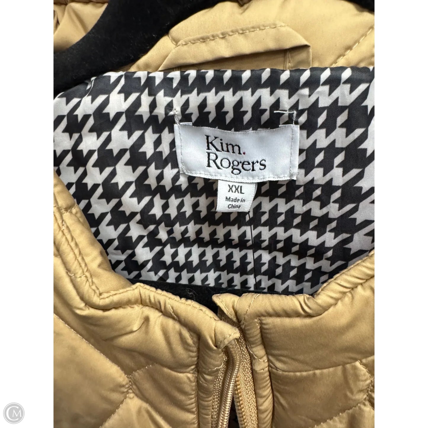 Vest Puffer & Quilted By Kim Rogers In Gold, Size: Xxl