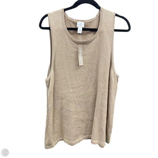 Top Sleeveless By Chicos In Gold, Size: L