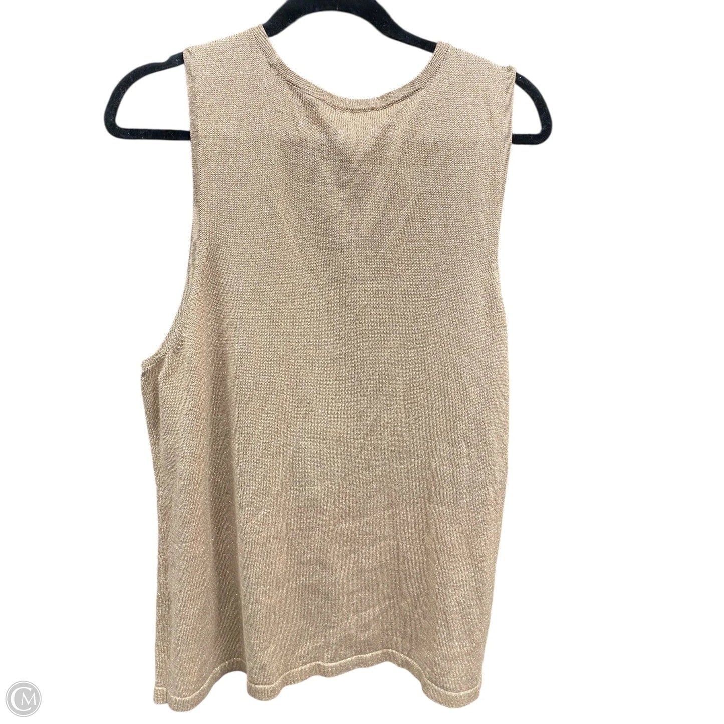 Top Sleeveless By Chicos In Gold, Size: L