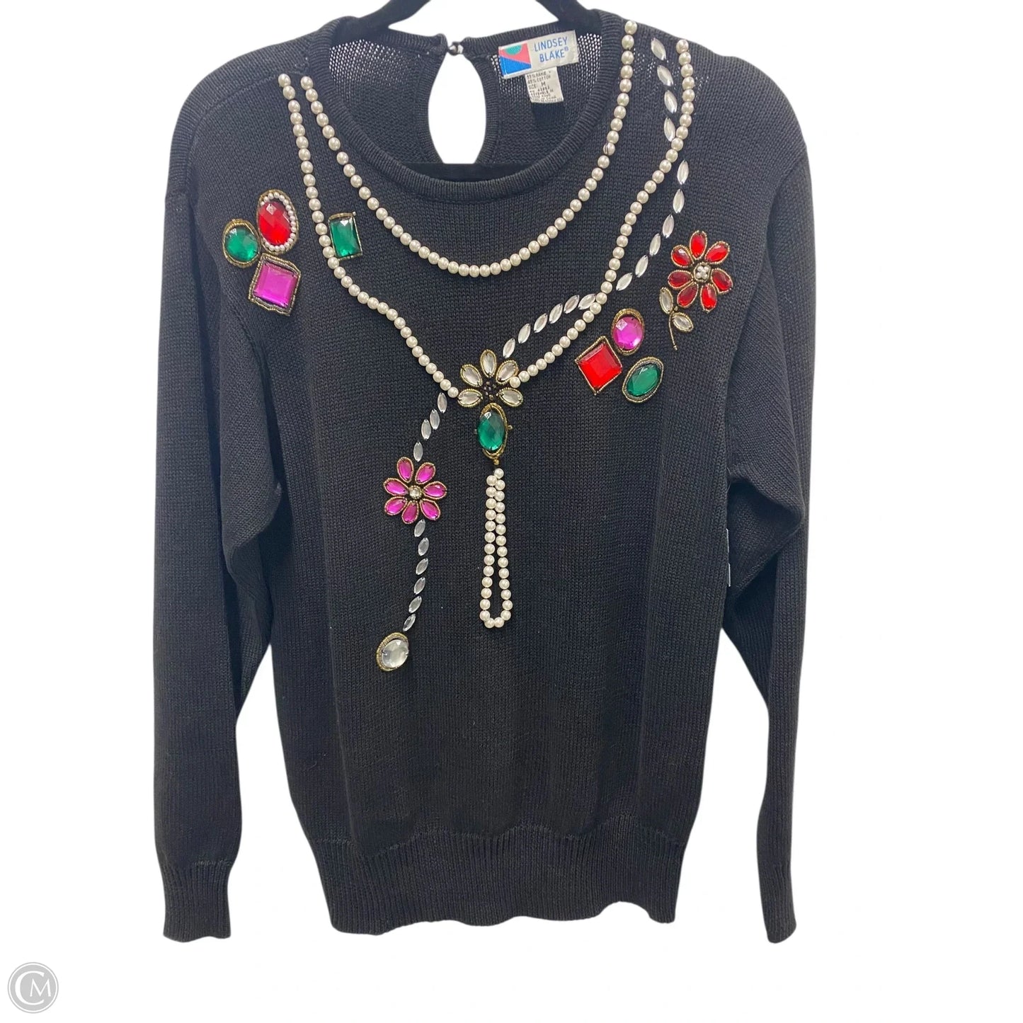 Sweater By Clothes Mentor In Black & Red, Size: M