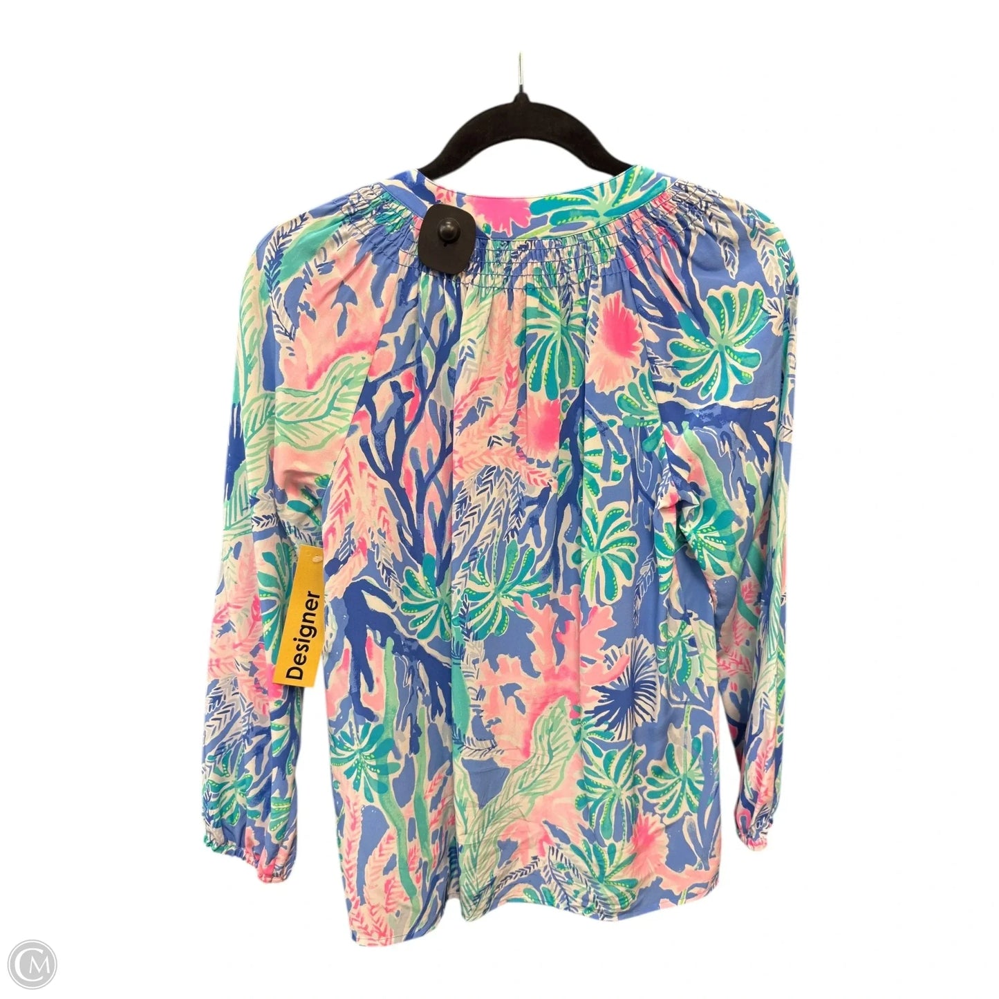 Blouse Designer By Lilly Pulitzer In Blue & Pink, Size: Xs