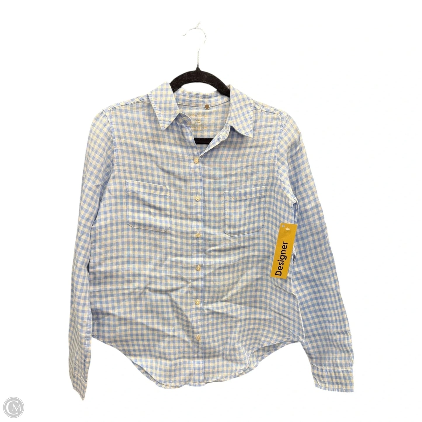 Blouse Designer By Lilly Pulitzer In Blue & White, Size: Xs