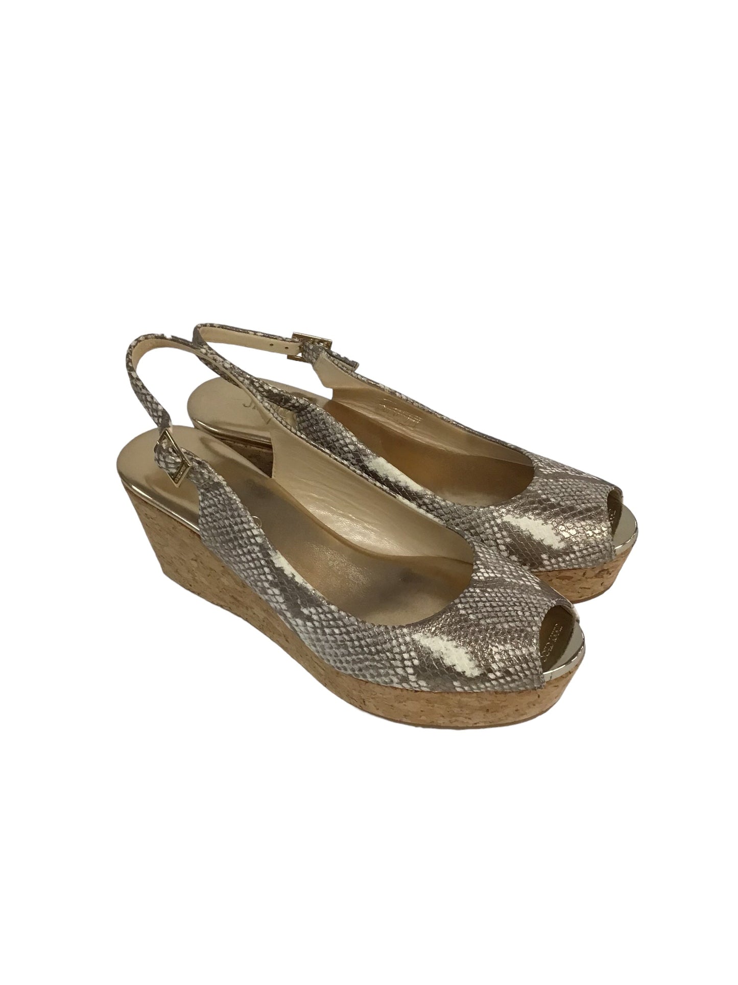 Shoes Heels Wedge By Jimmy Choo In Snakeskin Print, Size: 8