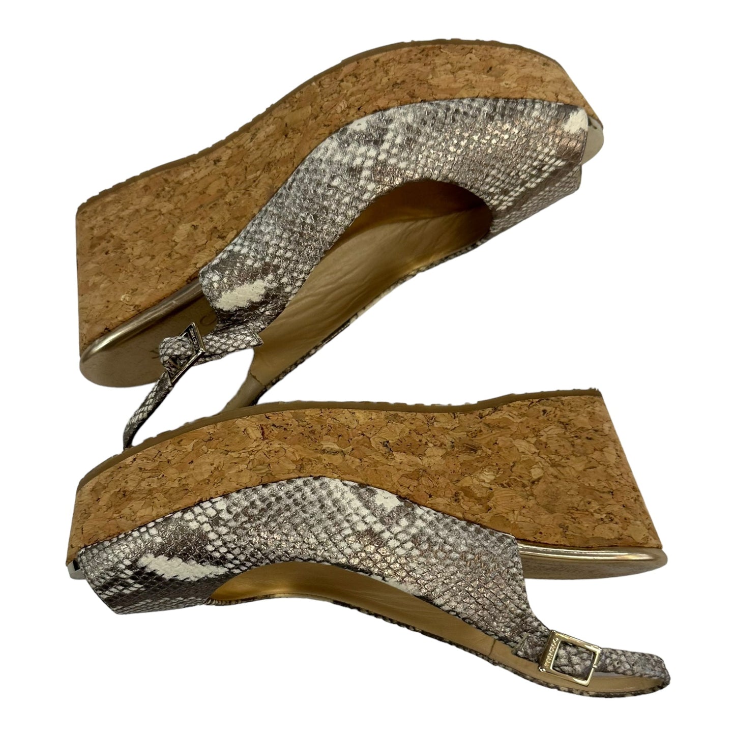 Snakeskin Print Shoes Heels Wedge Jimmy Choo, Size 8