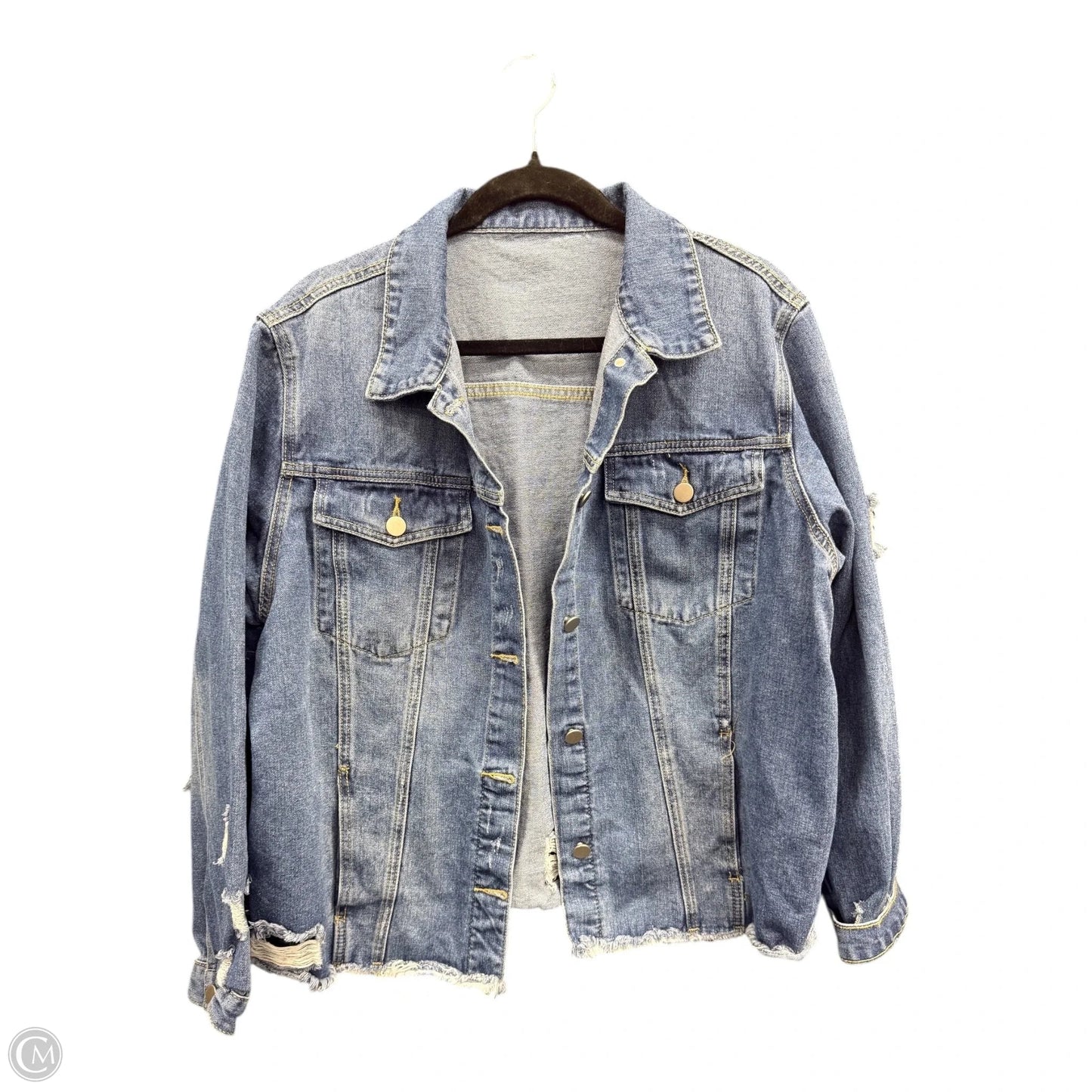 Jacket Denim By Clothes Mentor In Blue Denim, Size: 2x