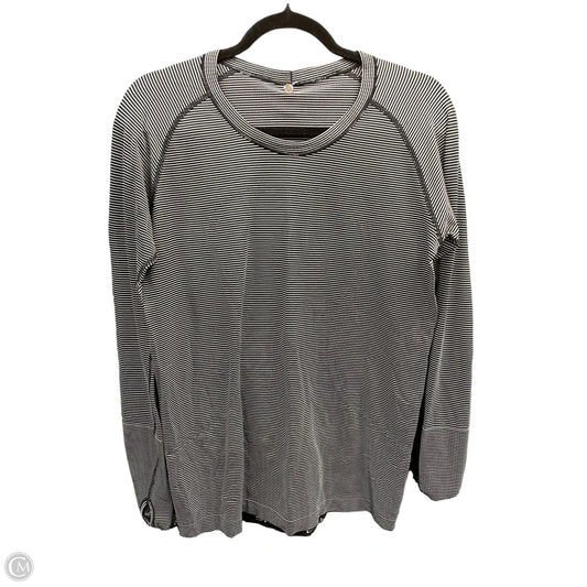Athletic Top Long Sleeve Crewneck By Lululemon In Striped Pattern, Size: 12