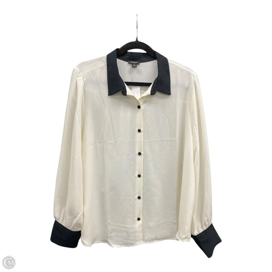 Blouse Long Sleeve By Ann Taylor In Cream, Size: Xl