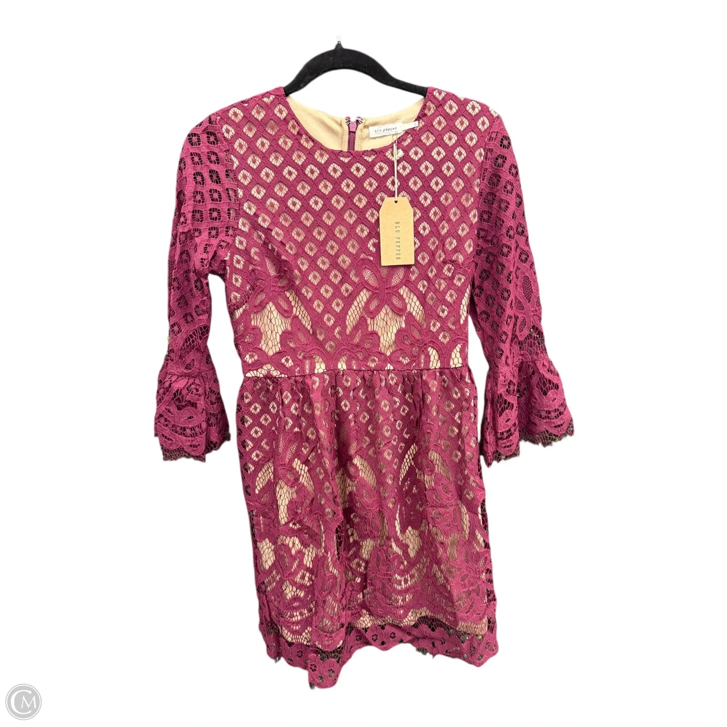 Dress Casual Short By Blu Pepper In Maroon, Size: S