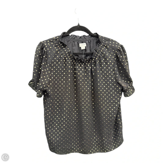Blouse Short Sleeve By J. Crew In Black & Gold, Size: S