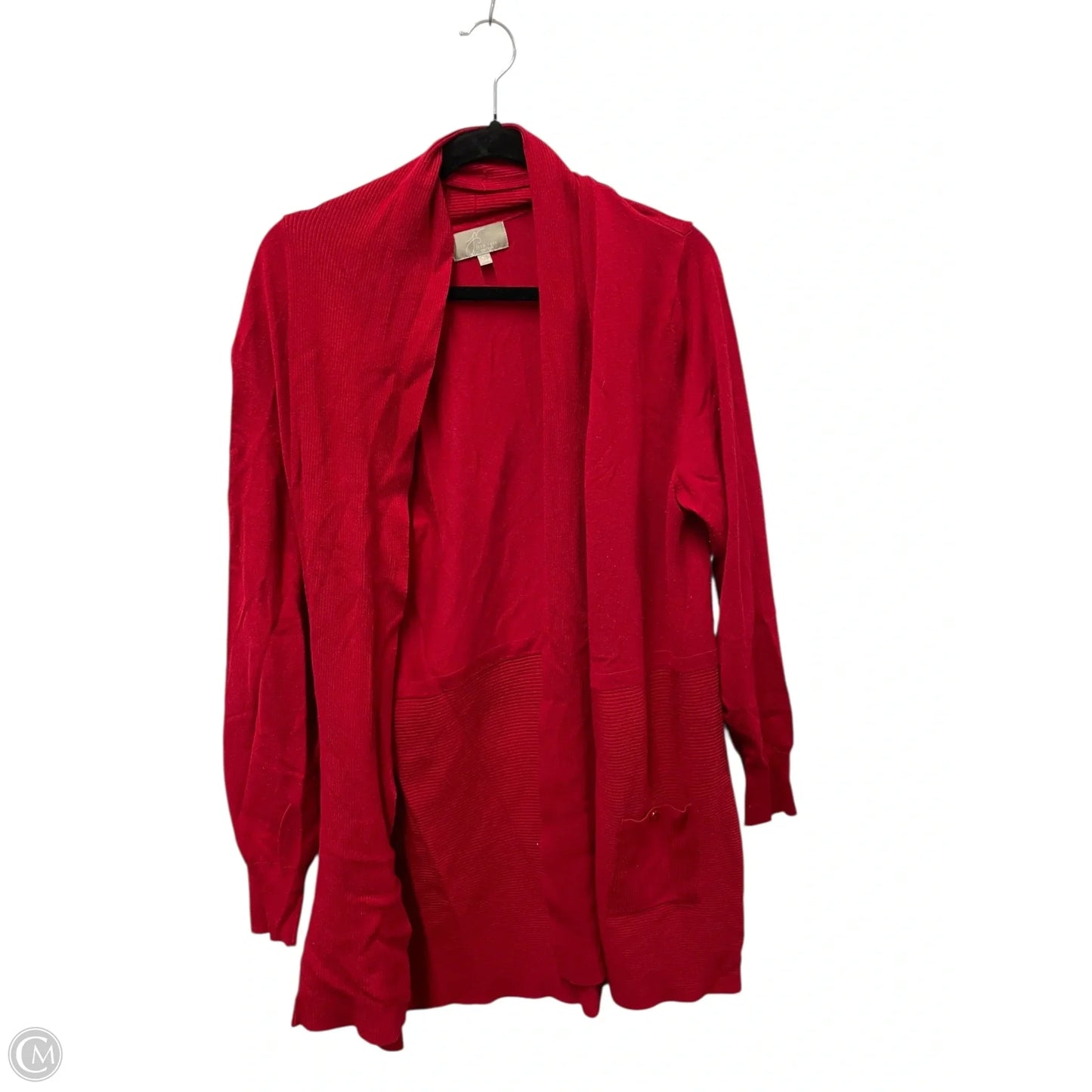 Sweater Cardigan By Joan Vass In Red, Size: Xl