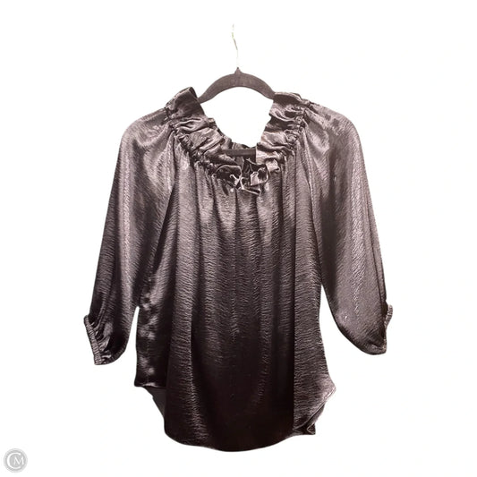 Blouse 3/4 Sleeve By Michael By Michael Kors In Black, Size: L