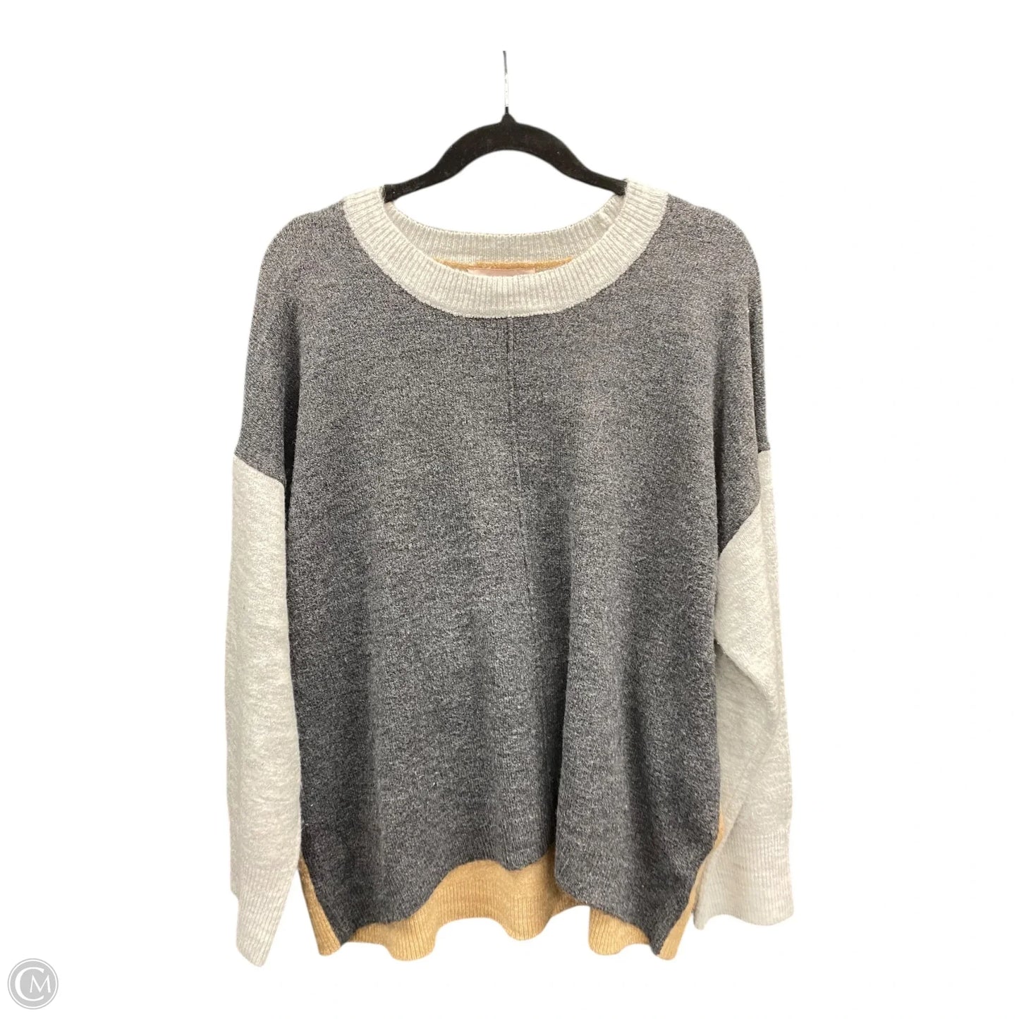 Sweater By Philosophy In Grey & Tan, Size: L