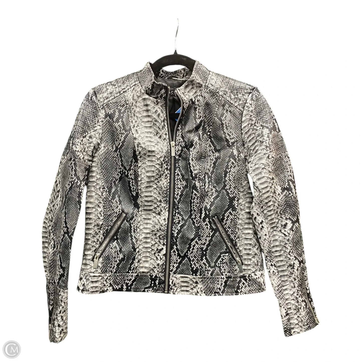 Jacket Moto By Baccini In Snakeskin Print, Size: Mp