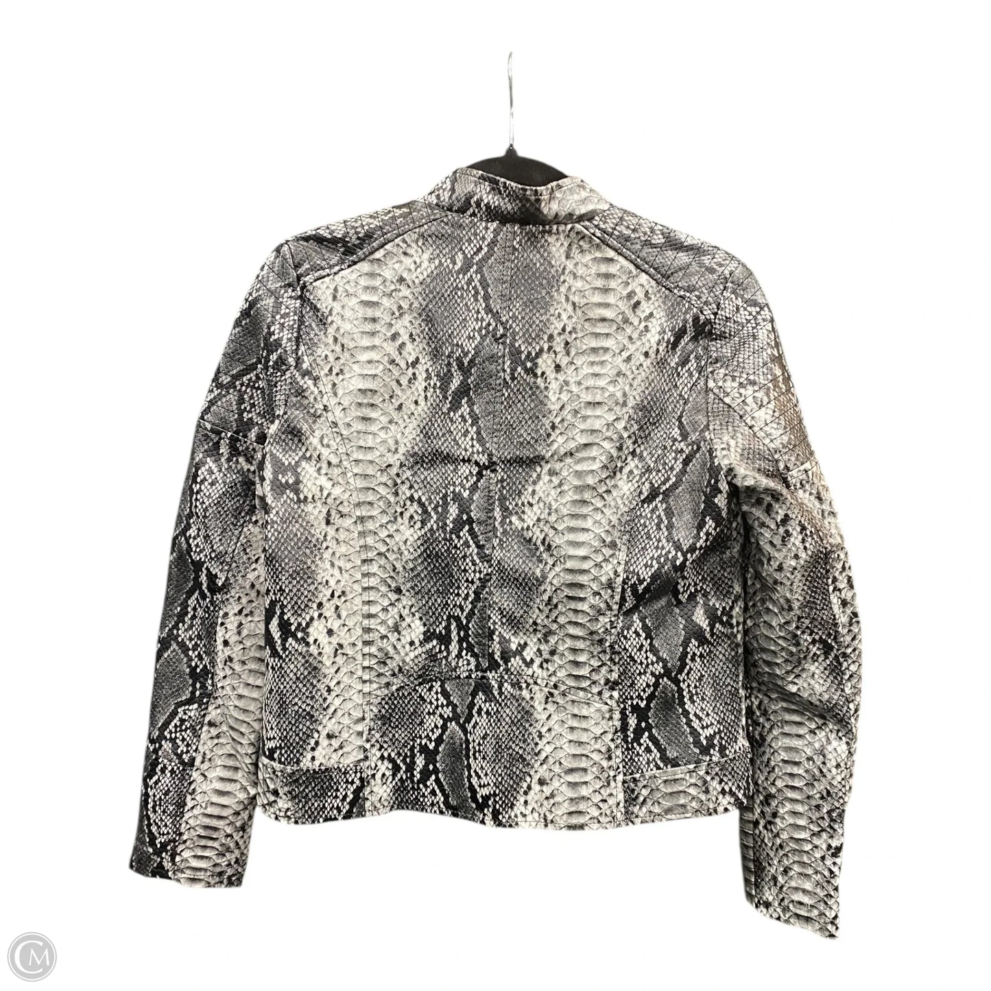 Jacket Moto By Baccini In Snakeskin Print, Size: Mp