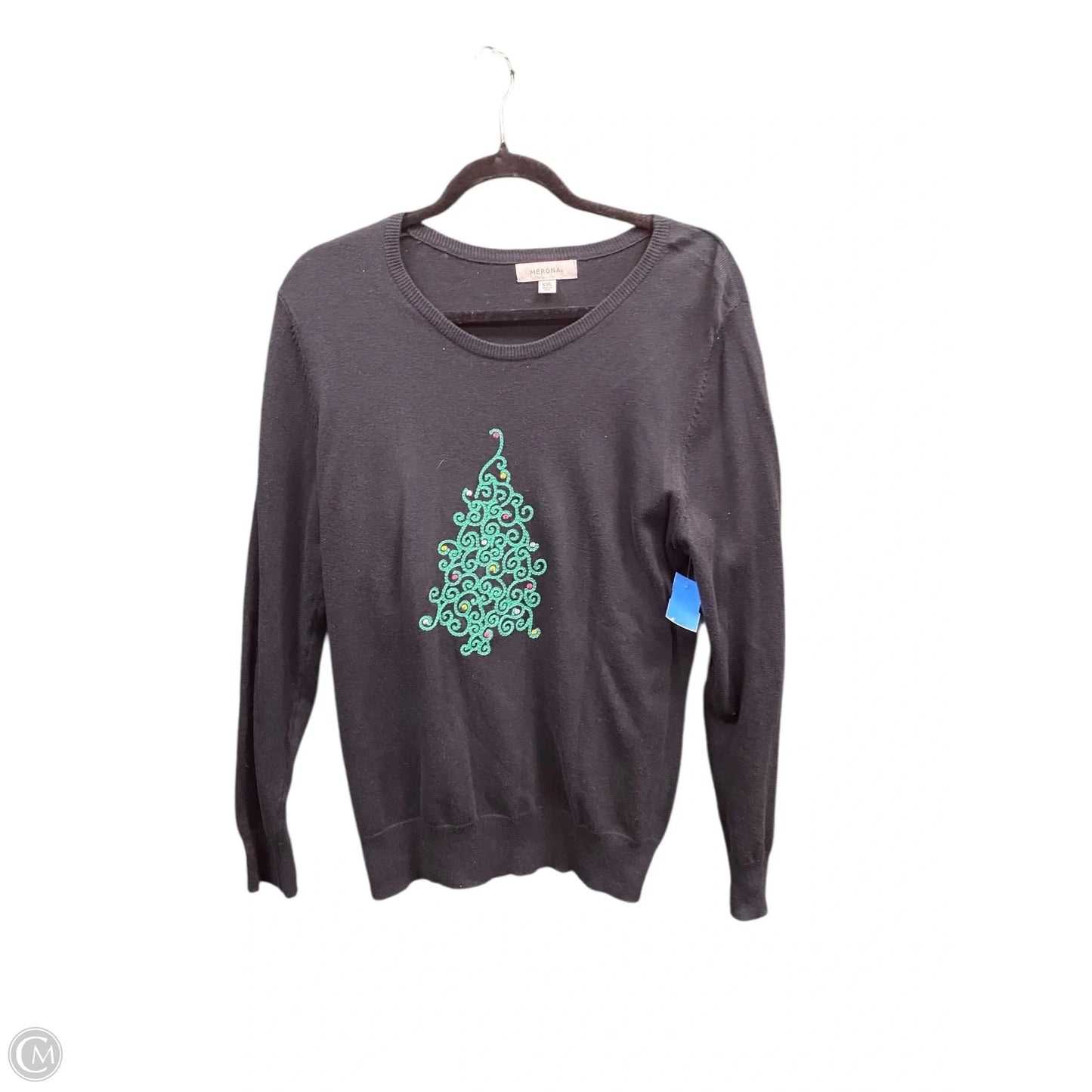Sweater By Merona In Black & Green, Size: Xxl