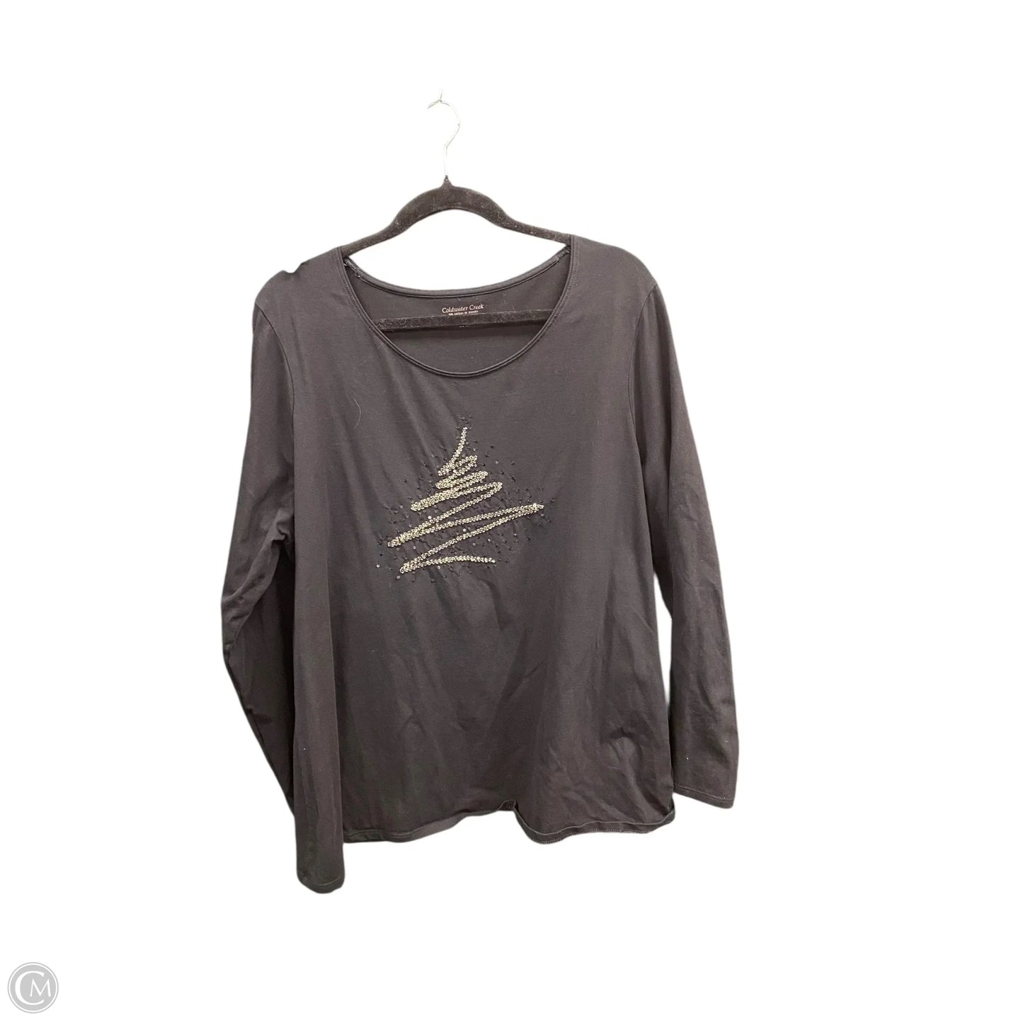 Top Long Sleeve By Coldwater Creek In Black, Size: 2x