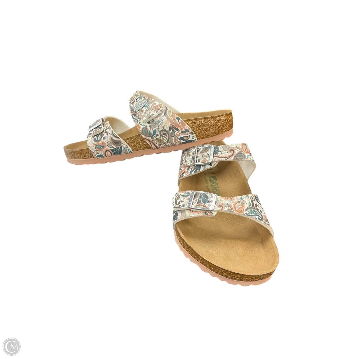 Sandals Flats By Birkenstock In Paisley Print, Size: 8
