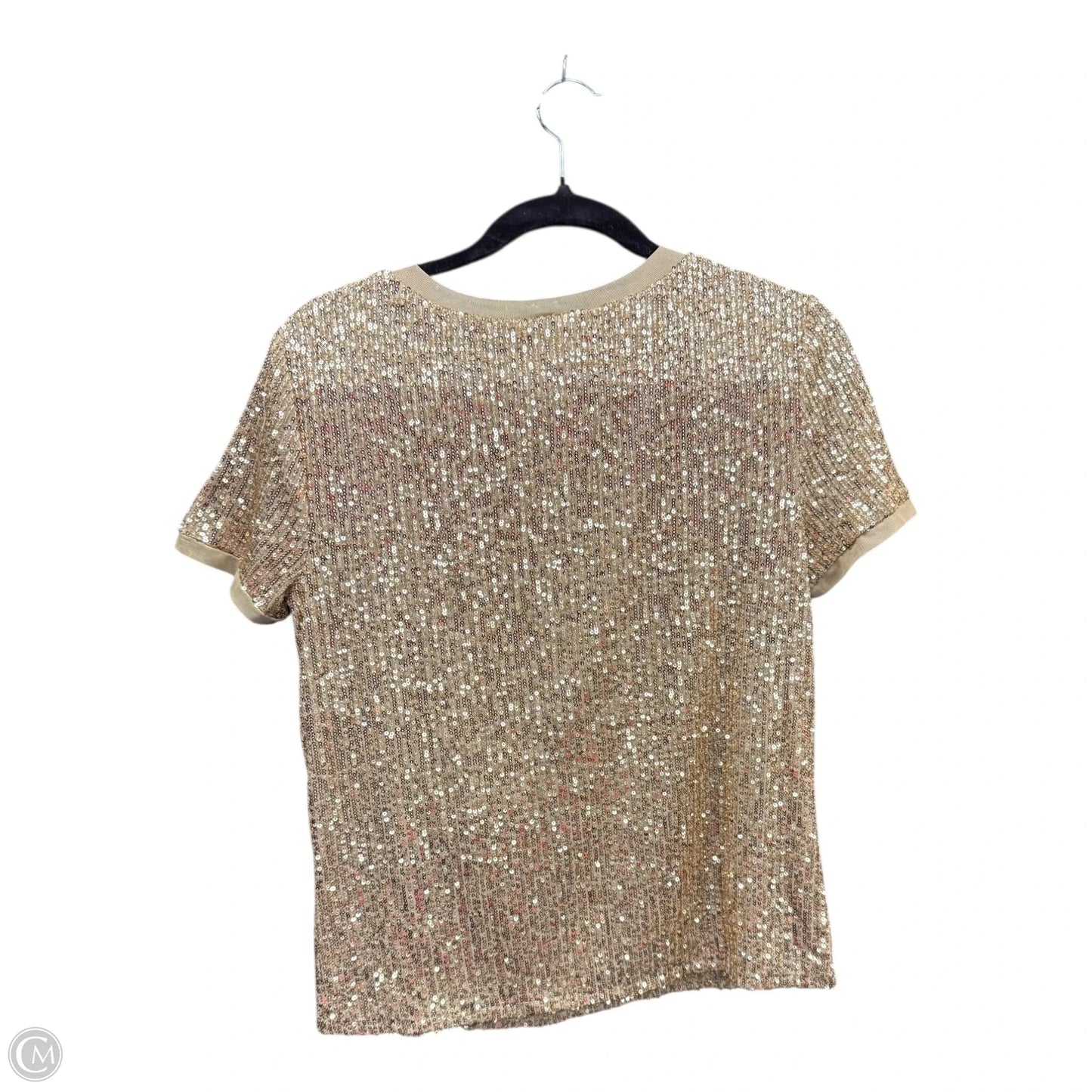 Blouse Short Sleeve By Anne Klein In Gold, Size: M