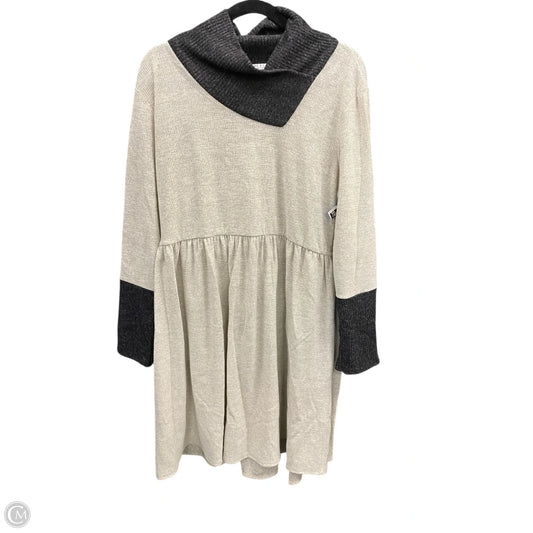 Dress Sweater By Chris And Carol In Cream & Grey, Size: Xl