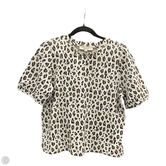 Sweater Short Sleeve By Loft In Animal Print, Size: L