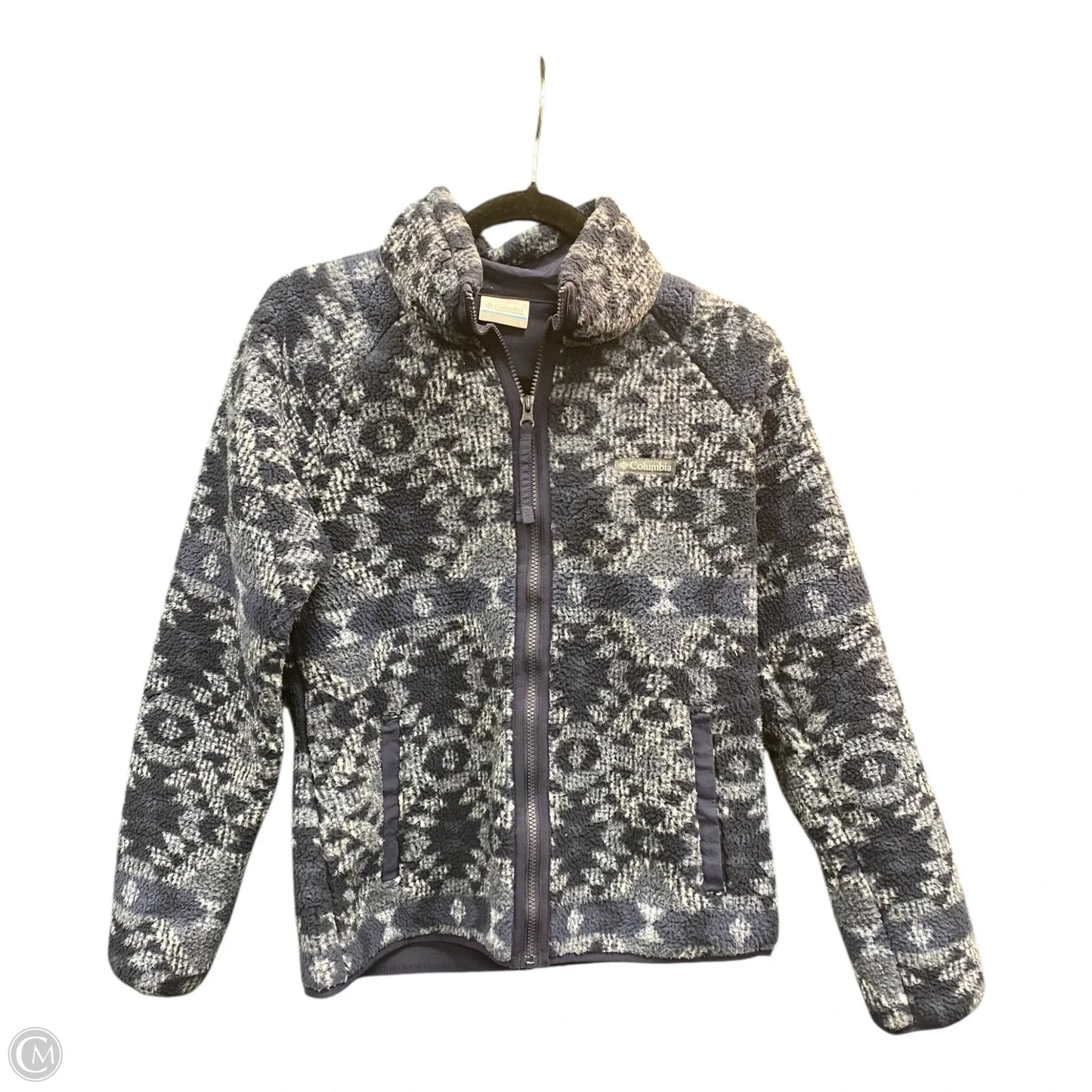 Jacket Fleece By Columbia In Blue & White, Size: S