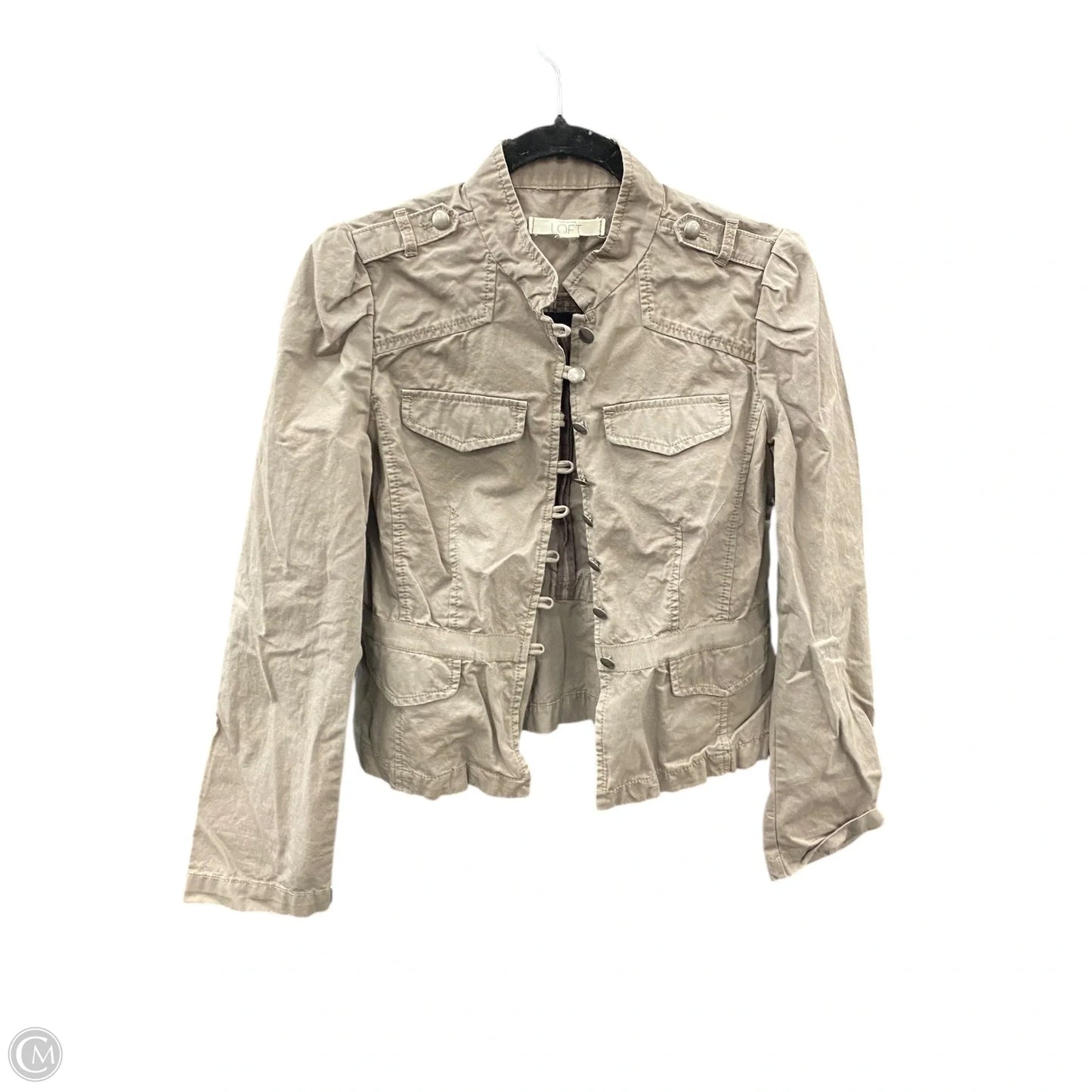 Jacket Utility By Loft In Grey, Size: 6