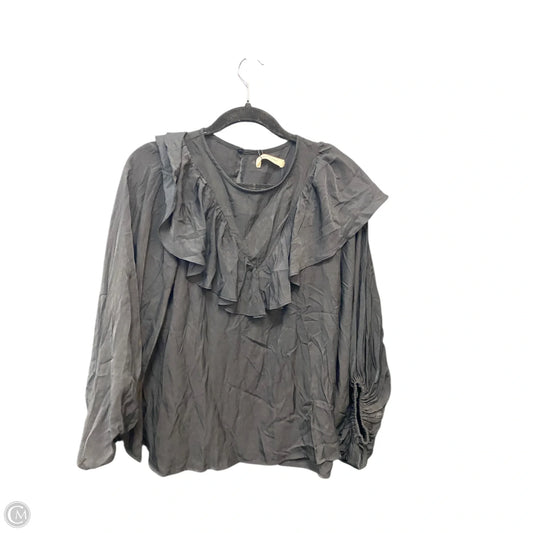 Blouse Long Sleeve By Mustard Seed In Black, Size: M