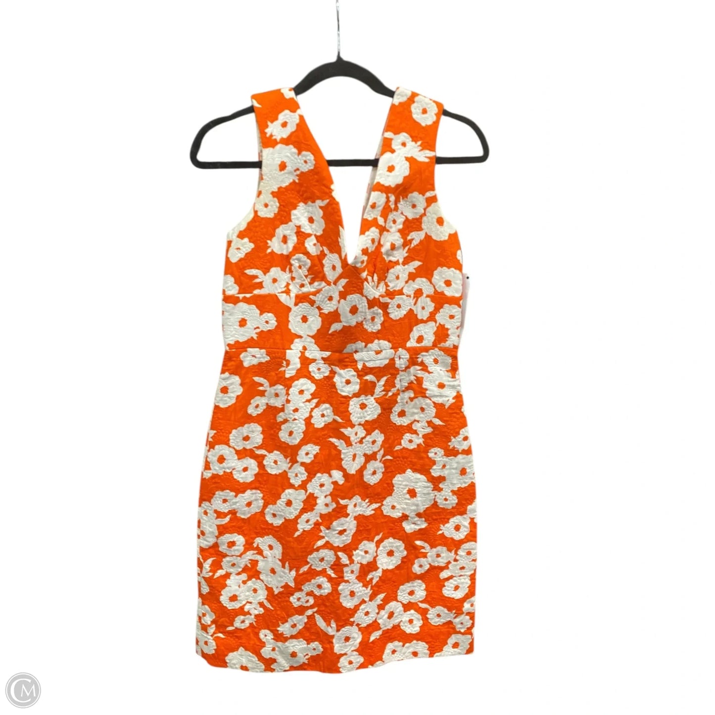 Dress Designer By Kate Spade In Orange & White, Size: 8