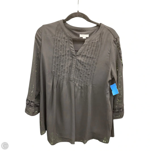 Blouse Long Sleeve By Charter Club In Black, Size: M