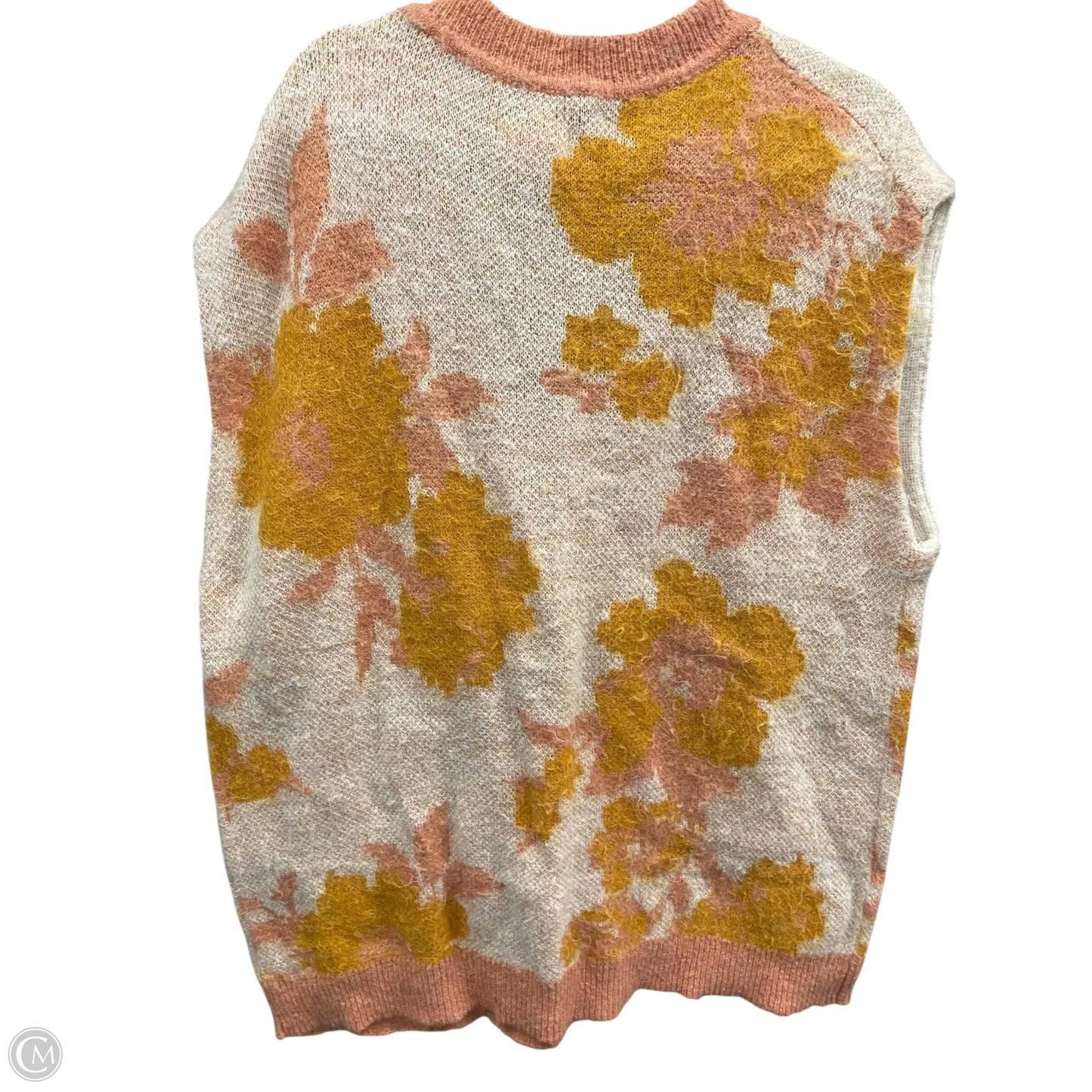 Vest Sweater By Maeve In Orange & Yellow, Size: Xl