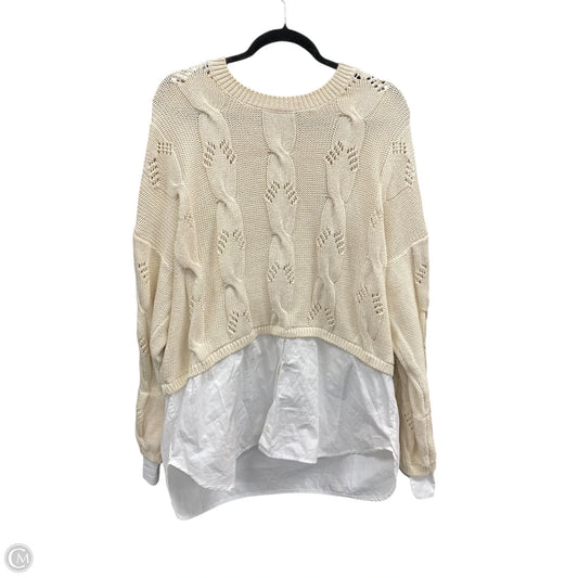 Sweater By Pilcro In Cream & White, Size: Xl