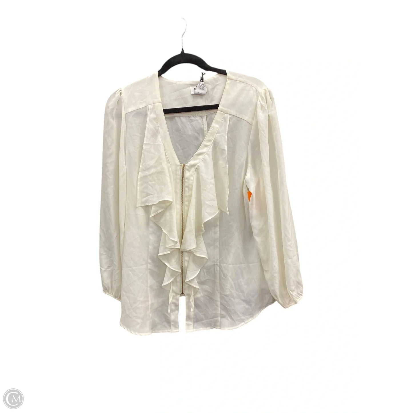 Blouse Long Sleeve By Monroe And Main In Cream, Size: L