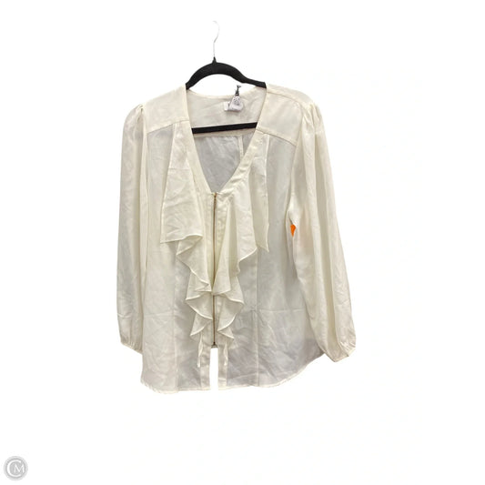 Blouse Long Sleeve By Monroe And Main In Cream, Size: L