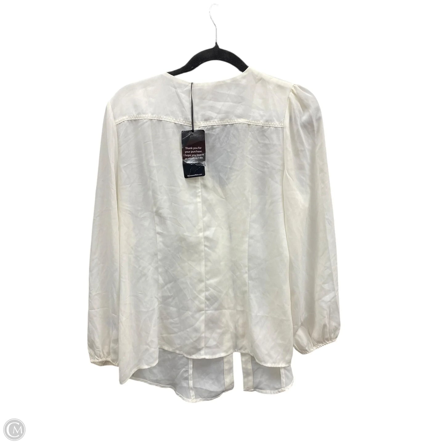 Blouse Long Sleeve By Monroe And Main In Cream, Size: L