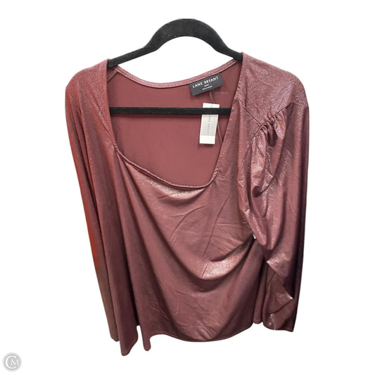 Top Long Sleeve By Lane Bryant In Maroon, Size: 2x