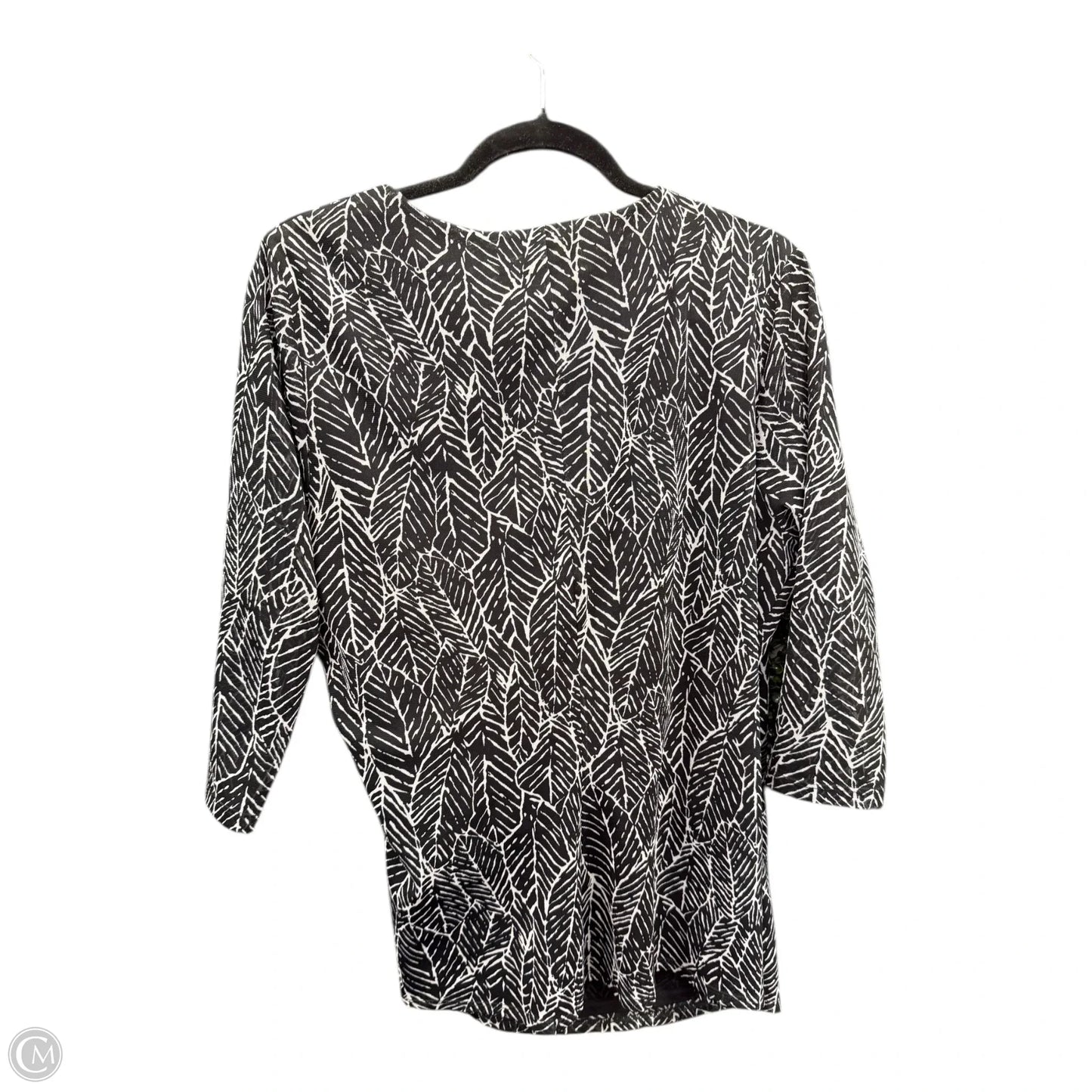 Blouse 3/4 Sleeve By Coldwater Creek In Black & White, Size: 1x