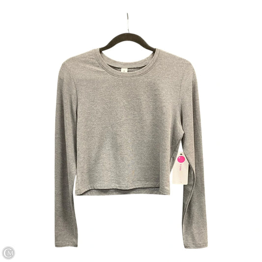 Athletic Top Long Sleeve Crewneck By Yogalicious In Grey, Size: L
