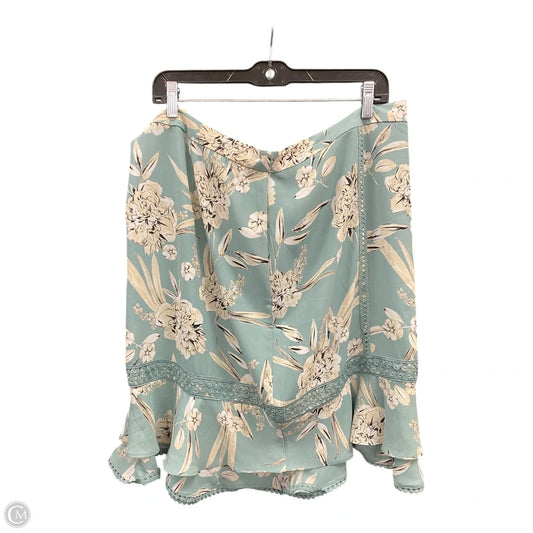 Skirt Designer By Karl Lagerfeld In Cream & Green, Size: 16