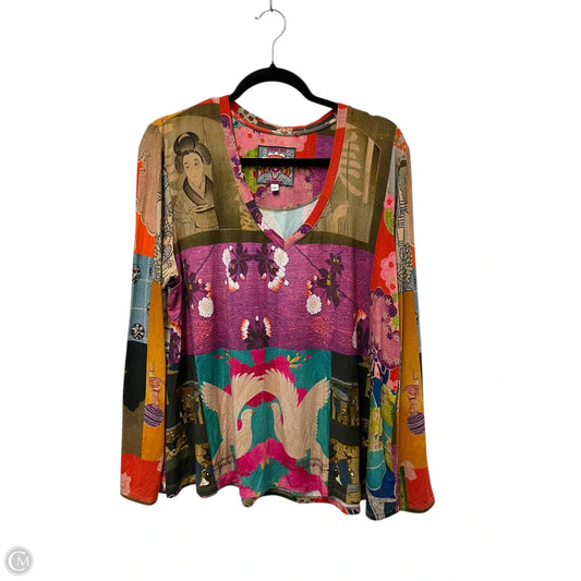 Top Long Sleeve By Johnny Was In Floral Print, Size: L