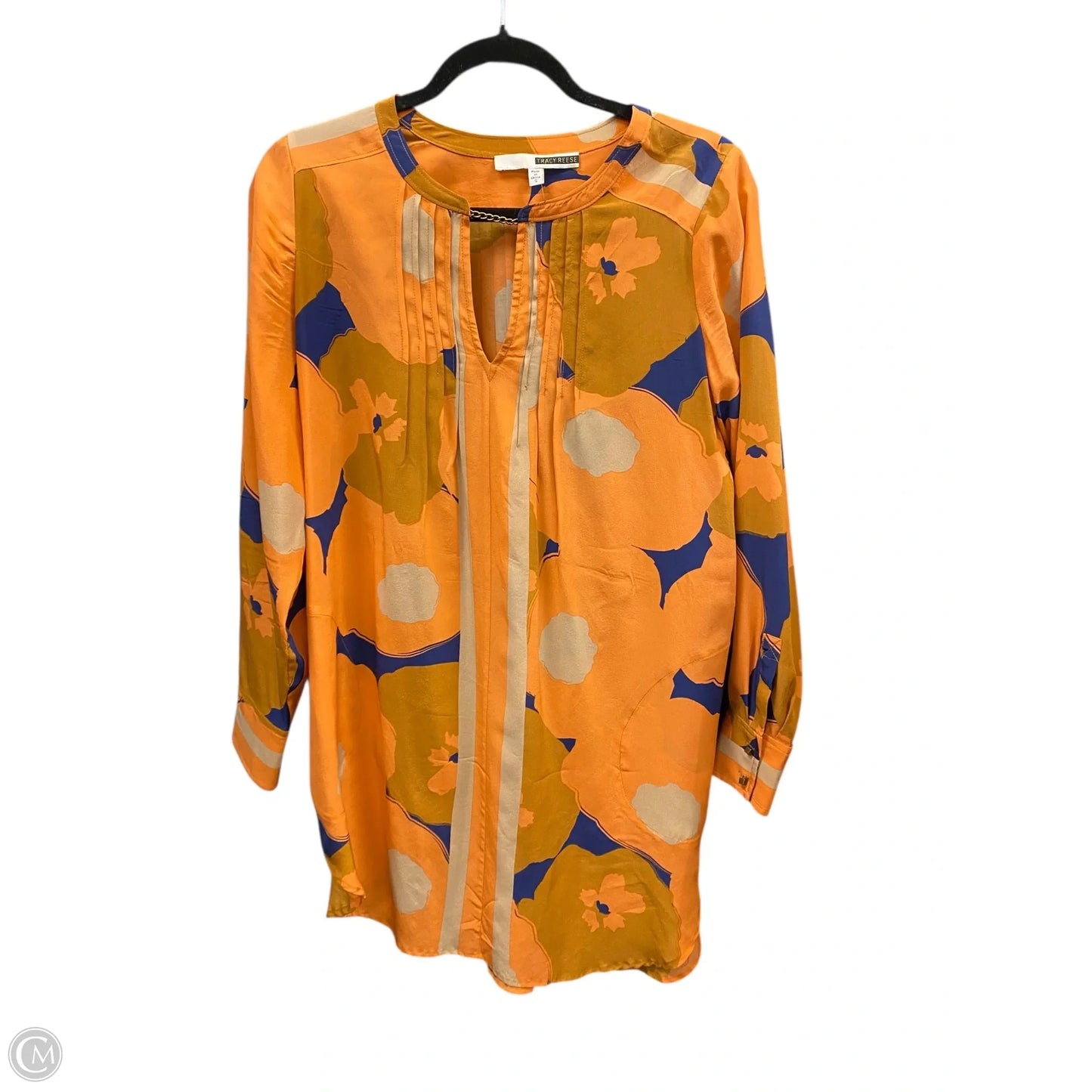 Blouse Long Sleeve By Tracy Reese In Blue & Orange, Size: S