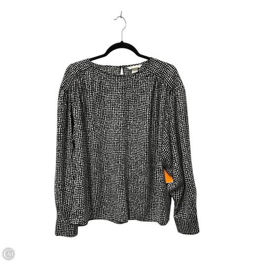 Blouse Long Sleeve By H&m In Black & White, Size: M