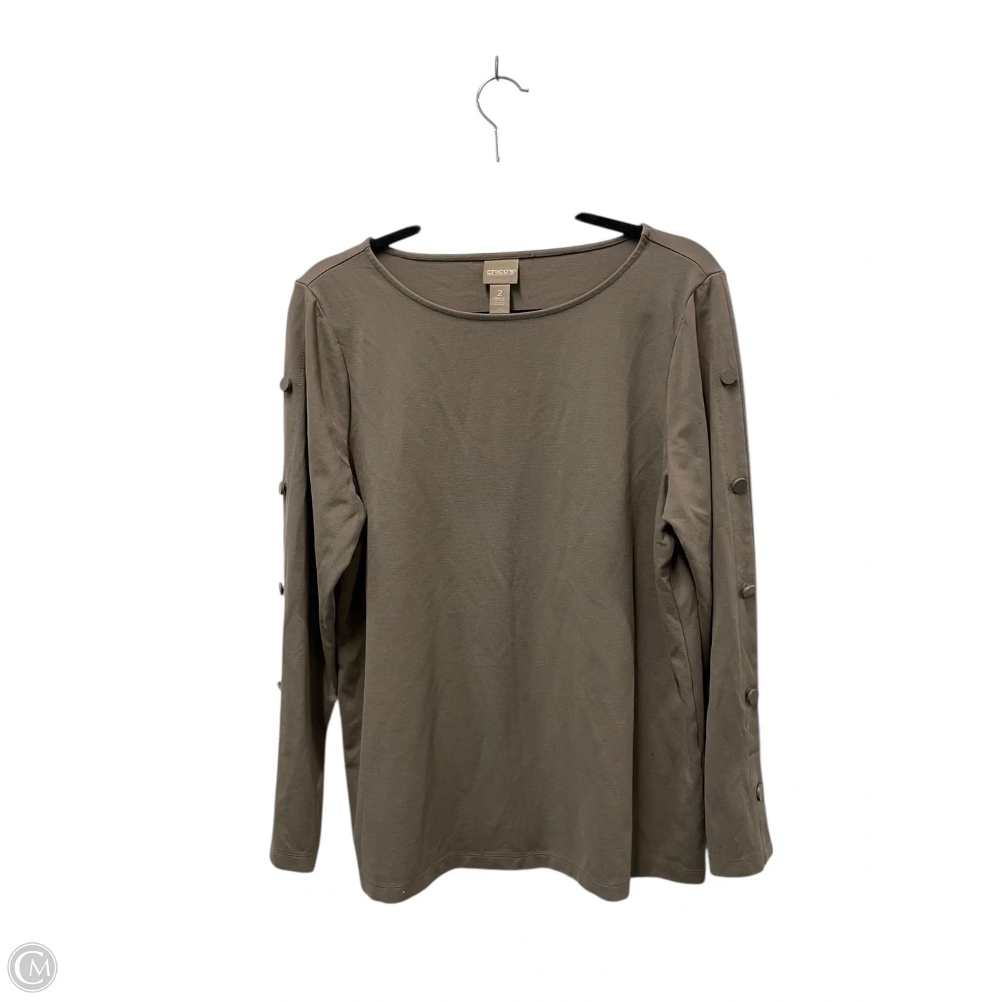 Top Long Sleeve By Chicos In Taupe, Size: L